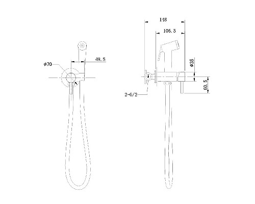 Гигиенический душ со смесителем Bravat D9151CP-ENG Хром