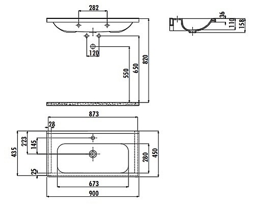 Раковина Creavit Ideal 90 ID090-00CB00E-0000 Белая