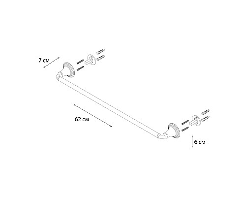 Полотенцедержатель FIXSEN Luksor трубчатый FX-71601B