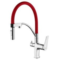 Смеситель для кухни Lemark Comfort Хром Красный