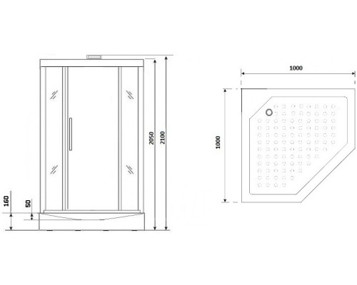 Душевая кабина Niagara Lux NG-7717WBK 100x100 без гидромассажа