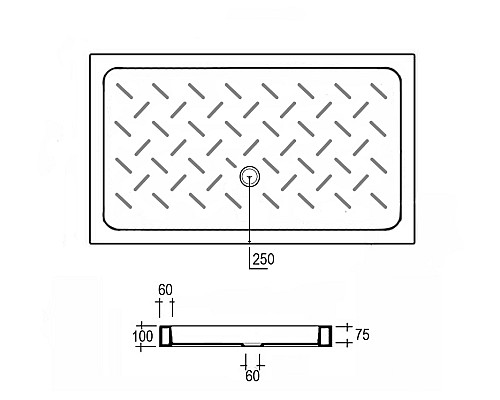 Керамический душевой поддон RGW CER CR-148 80x140x10 Белый