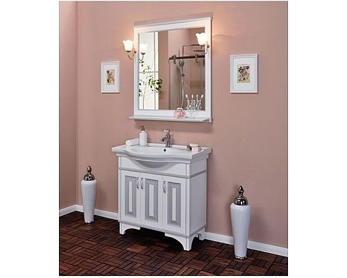 Зеркало Aquanet Валенса 100 белый краколет/серебро