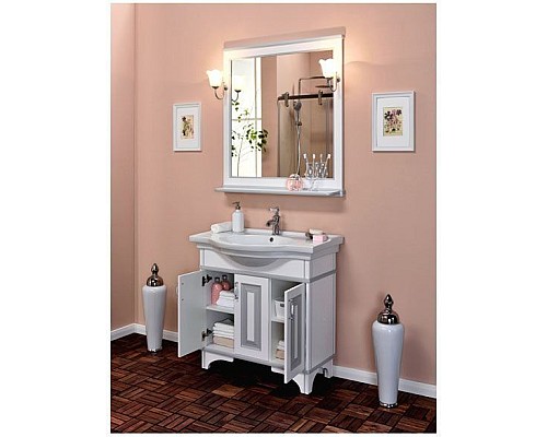 Зеркало Aquanet Валенса 100 белый краколет/серебро