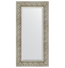 Зеркало Evoform Exclusive 120х60 с фацетом в багетной раме - Барокко серебро 106 мм