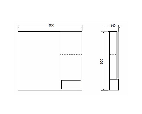 Зеркало со шкафом Comforty Прага 90 00004136263 Дуб Белый