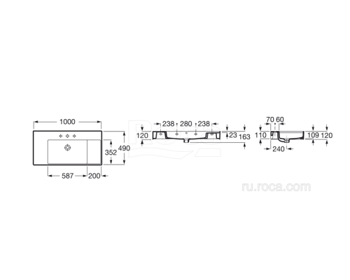Раковина Roca Inspira Square Unik 100x49 32752A000
