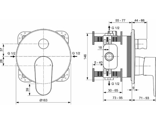 Смеситель для душа Ideal Standard Cerafine Model O A7350XG Черный шелк