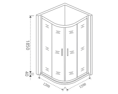 Душевое ограждение INFINITY R-120-G-CH GOOD DOOR ИН00012