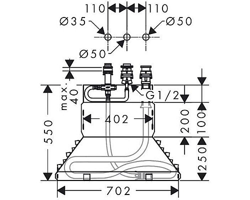 Скрытая монтажная часть для смесителя Hansgrohe 13437180