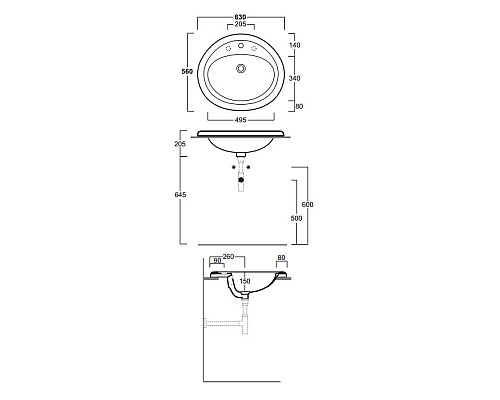 Раковина Simas Top E Lavabi D Arredo 63 S51 bi*1 Белая