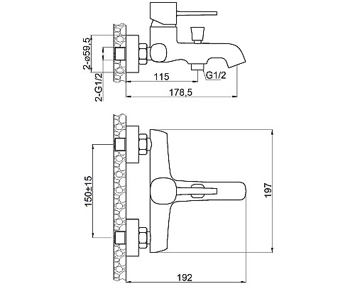 Смеситель для ванны Orange Karl M05-100cr Хром