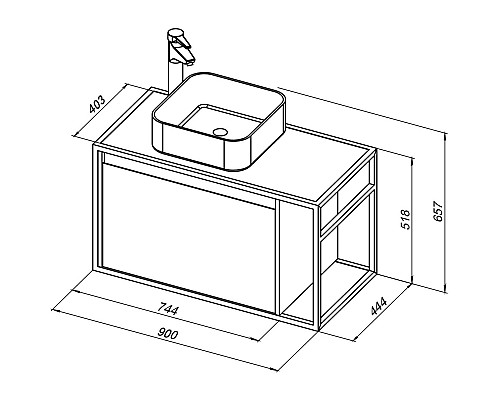 Тумба под раковину Aquanet Nova Lite Loft 90L 261656 подвесная Дуб рошелье