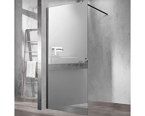 Душевая перегородка Vincea Walk-In 90 VSW-1H900MRB Черный матовый зеркальное