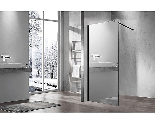 Душевая перегородка Vincea Walk-In 90 VSW-1H900MRB Черный матовый зеркальное