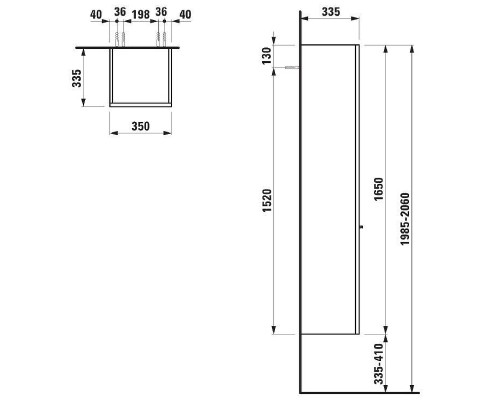 Шкаф пенал Laufen Case 35 L 4.0202.1.075.463.R подвесной Белый матовый