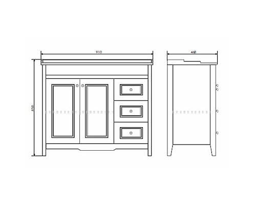 Тумба с раковиной Comforty Тбилиси 90 00003132630 Белая