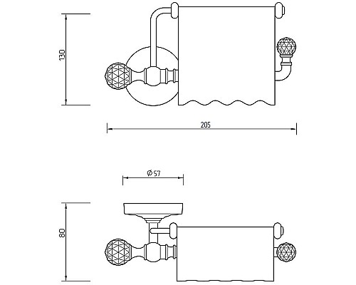 Держатель туалетной бумаги Migliore Amerida 16576 с крышкой Хром с кристаллами Swarovski