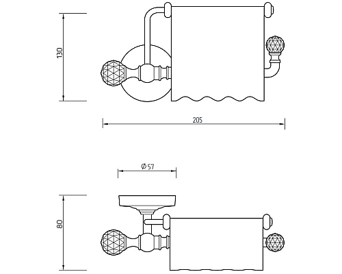 Держатель туалетной бумаги Migliore Amerida 16576 с крышкой Хром с кристаллами Swarovski
