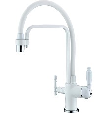 Смеситель для кухонной мойки ZORG Sanitary ZR 342-8 YF WHITE
