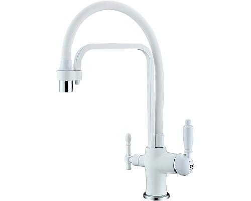 Смеситель для кухонной мойки ZORG Sanitary ZR 342-8 YF WHITE