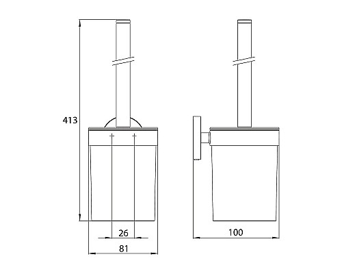 Ершик для унитаза Emco Round 4315 133 00 Черный матовый Белый