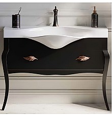 Тумба под раковину Clarberg Borgia 115 BOR0111BLK Черная Патина медь