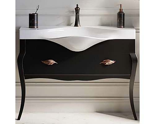 Тумба под раковину Clarberg Borgia 115 BOR0111BLK Черная Патина медь