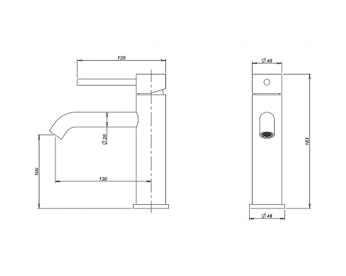 Смеситель для раковины Milacio Ultra MCU.550.MB Черный матовый