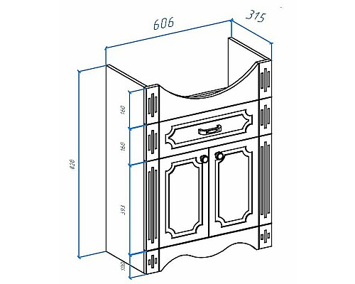 Тумба под раковину Bellezza Кантри 65 4639910690016 Белая