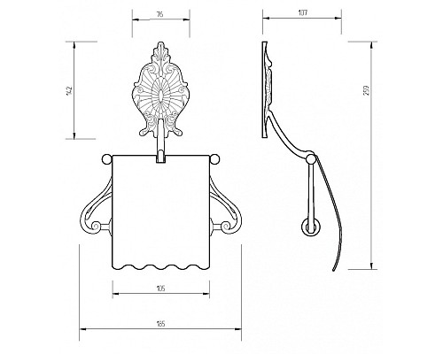 Держатель туалетной бумаги Migliore Elisabetta 16991 с крышкой Бронза