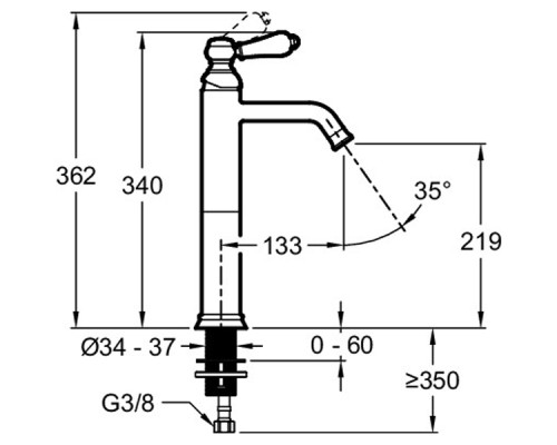 Смеситель для раковины Jacob Delafon Louise E24361-BL Черный матовый