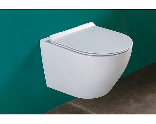 Безободковый подвесной унитаз Gid Tr2198 61107y с прочной крышкой-микролифт из дюропласта