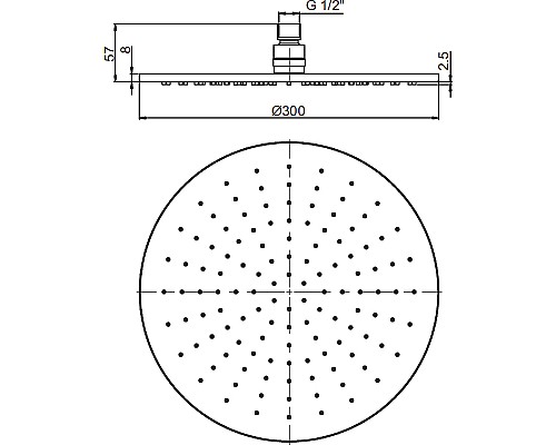 Верхний душ Paini 50CR759/30EBI Хром