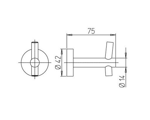 Двойной крючок Paini Pixel 81CR011 Хром