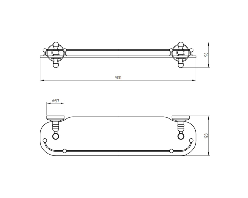 Стеклянная полка Migliore Mirella 17247 Хром