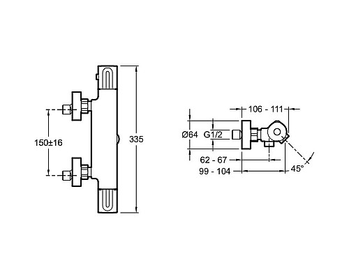 Смеситель для ванны Jacob Delafon Metro E24395-BL с термостатом Черный матовый