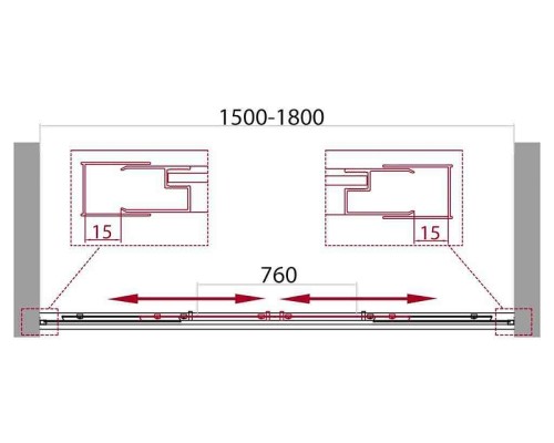 Шторка на ванну BelBagno Unique VF-2 180 Хром
