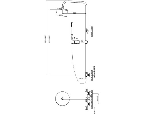 Душевая система Agger Slim A2291200 Хром