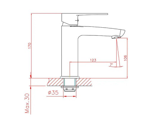 Смеситель для раковины Cron Хром