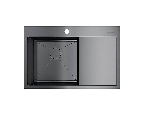 Кухонная мойка Omoikiri Akisame 78-GM-L 4973099 вороненая сталь