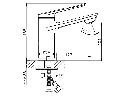 Смеситель для раковины Haiba HB10595 Хром