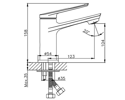 Смеситель для раковины Haiba HB10595 Хром