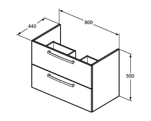 Тумба под раковину Ideal Standard Tempo 80 E3242WG подвесная Белая глянцевая