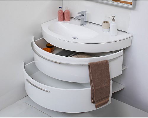 Раковина De Aqua Эскалада 100 L WE 021 НФ-00008454 угловая Белая