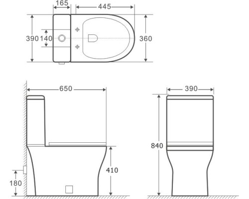 Сливной бачок Aquanet Roll 2-C-1