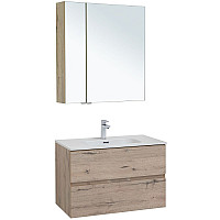 Комплект мебели для ванной Aquanet Алвита New 80 274202 подвесной Дуб веллингтон белый