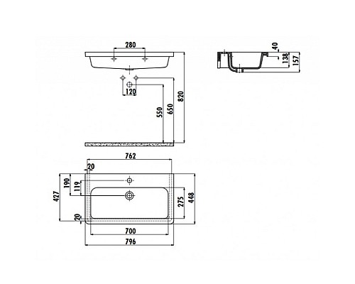 Раковина Creavit Ipek 80 IP080-00CB00E-0000 Белая