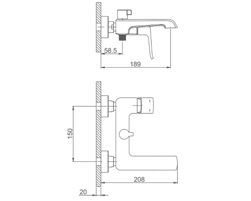 Смеситель для ванны Gappo G50 G3250-8 Хром