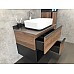 Тумба с раковиной Comforty Штутгарт 75 00-00001884 подвесная Дуб темно-коричневый Черная столешница